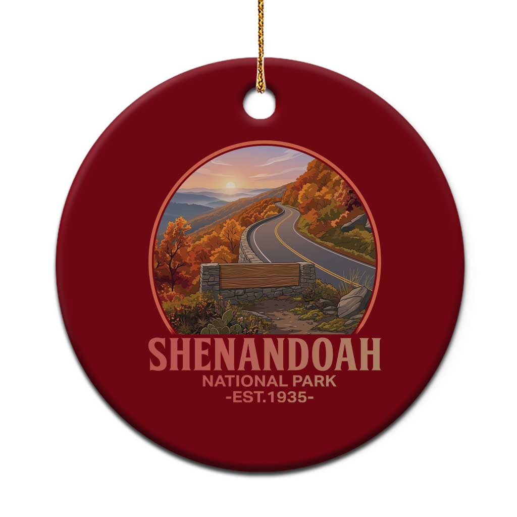 Shenandoah National Park Ceramic Ornament Vintage Virginia Mountain Landscape TS14 1pc Red Print Your Wear