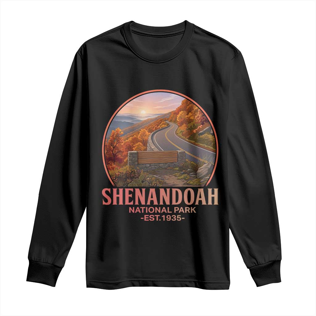 Shenandoah National Park Long Sleeve Shirt Vintage Virginia Mountain Landscape TS14 Black Print Your Wear