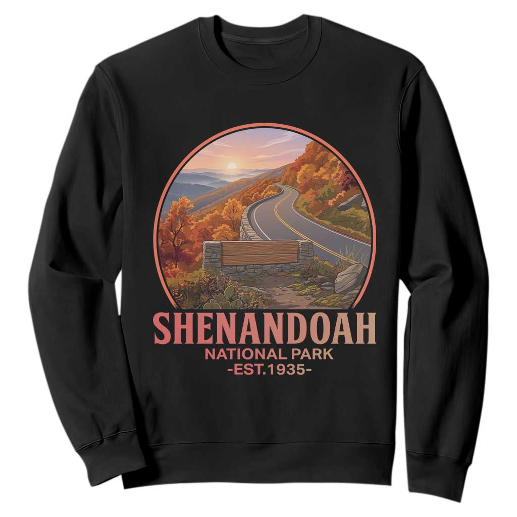 Shenandoah National Park Sweatshirt Vintage Virginia Mountain Landscape TS14 Black Print Your Wear
