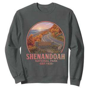 Shenandoah National Park Sweatshirt Vintage Virginia Mountain Landscape TS14 Dark Heather Print Your Wear