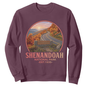 Shenandoah National Park Sweatshirt Vintage Virginia Mountain Landscape TS14 Maroon Print Your Wear