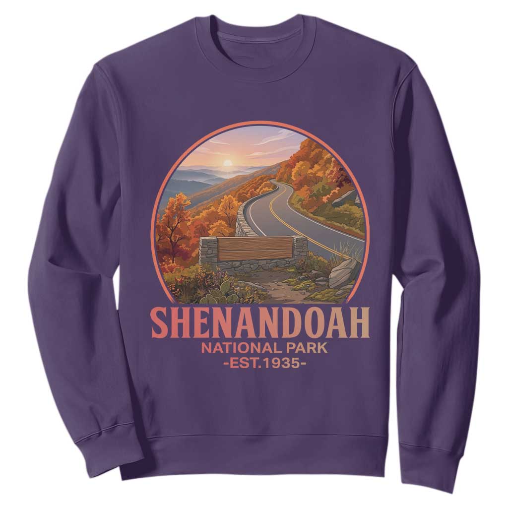 Shenandoah National Park Sweatshirt Vintage Virginia Mountain Landscape TS14 Purple Print Your Wear