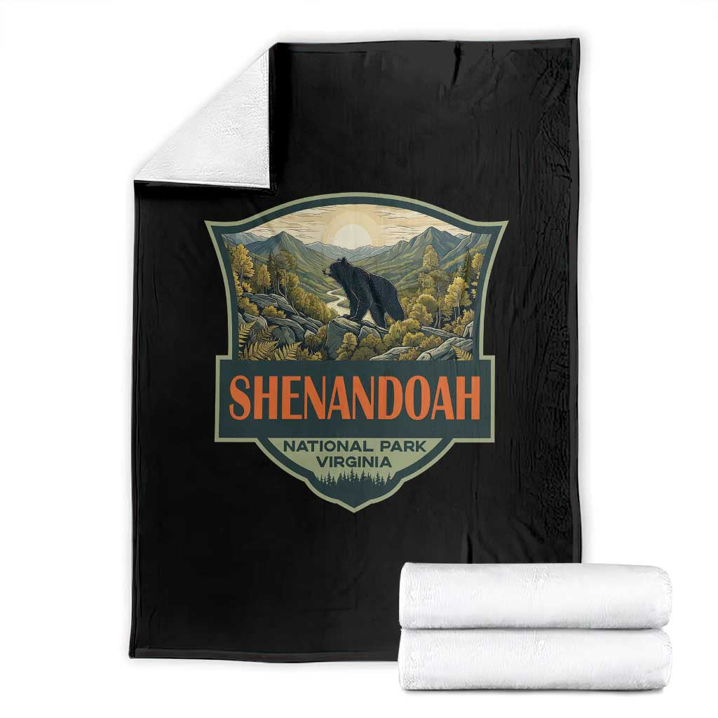 Shenandoah National Park Throw Blanket Virginia Black Bear Mountain TS14 Black Print Your Wear