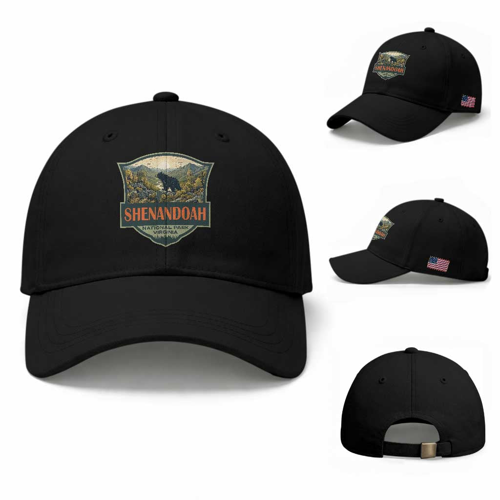 Shenandoah National Park Baseball Cap Virginia Black Bear Mountain TS14 Baseball Cap Universal Fit Black Print Your Wear