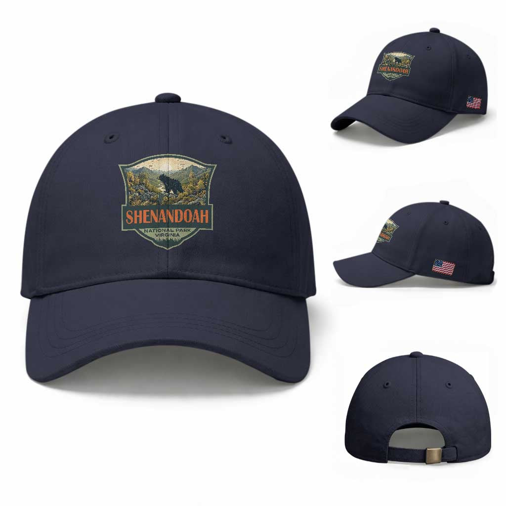 Shenandoah National Park Baseball Cap Virginia Black Bear Mountain TS14 Baseball Cap Universal Fit Navy Print Your Wear