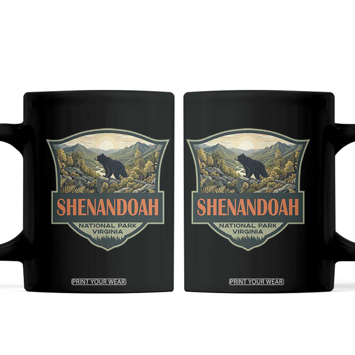 Shenandoah National Park Coffee Mug Virginia Black Bear Mountain TS14 Black Print Your Wear
