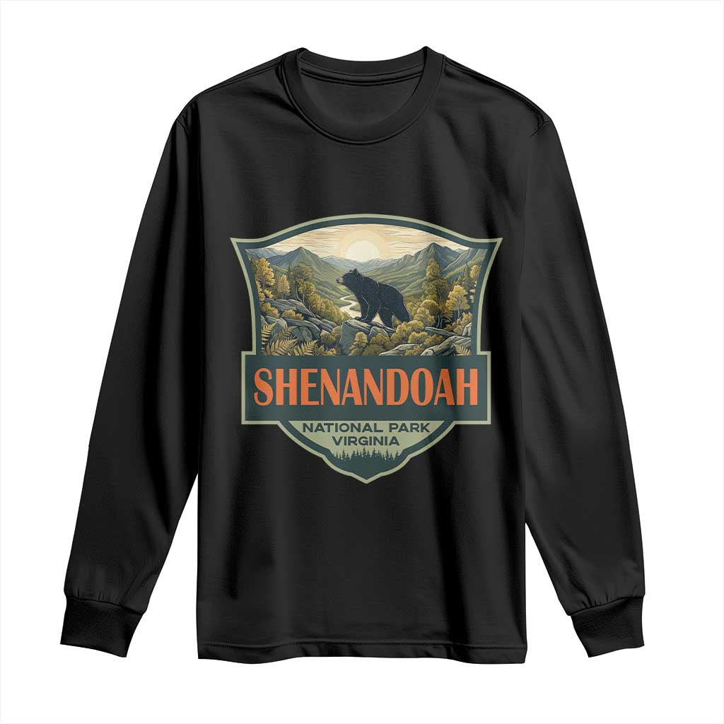 Shenandoah National Park Long Sleeve Shirt Virginia Black Bear Mountain TS14 Black Print Your Wear
