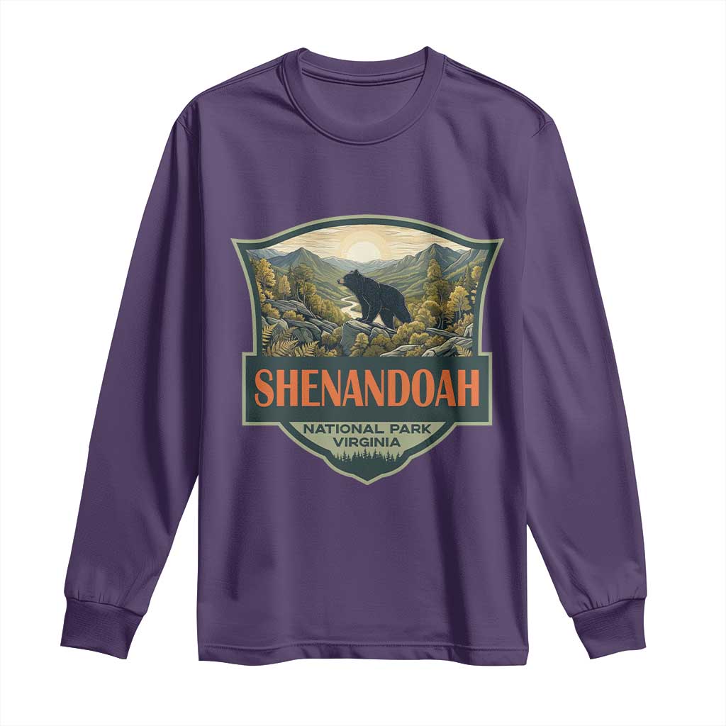 Shenandoah National Park Long Sleeve Shirt Virginia Black Bear Mountain TS14 Purple Print Your Wear