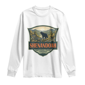 Shenandoah National Park Long Sleeve Shirt Virginia Black Bear Mountain TS14 White Print Your Wear