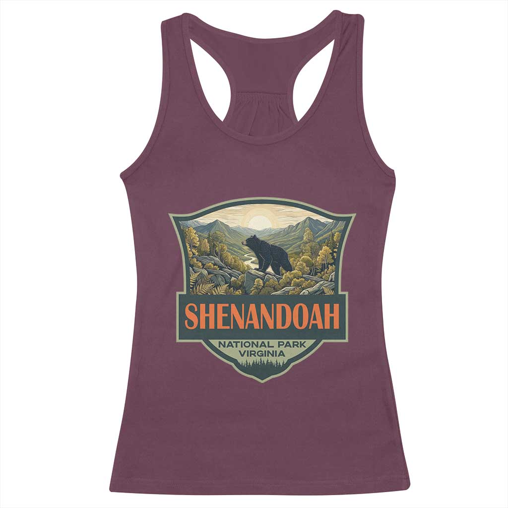 Shenandoah National Park Racerback Tank Top Virginia Black Bear Mountain TS14 Maroon Print Your Wear