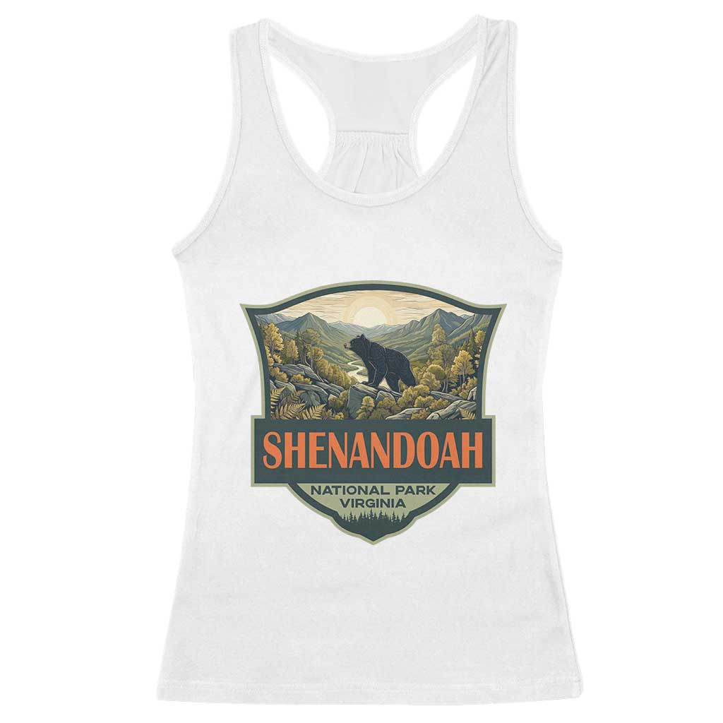 Shenandoah National Park Racerback Tank Top Virginia Black Bear Mountain TS14 White Print Your Wear