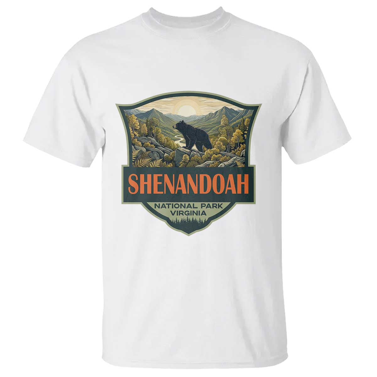 Shenandoah National Park T Shirt Virginia Black Bear Mountain TS14 White Print Your Wear