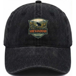 Shenandoah National Park Washed Cotton Baseball Cap Virginia Black Bear Mountain TS14 Print Your Wear
