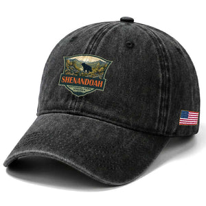 Shenandoah National Park Washed Cotton Baseball Cap Virginia Black Bear Mountain TS14 Print Your Wear