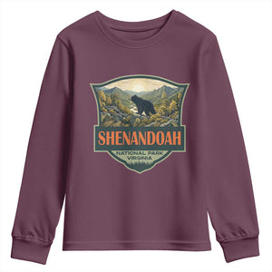 Shenandoah National Park Youth Sweatshirt Virginia Black Bear Mountain TS14 Maroon Print Your Wear