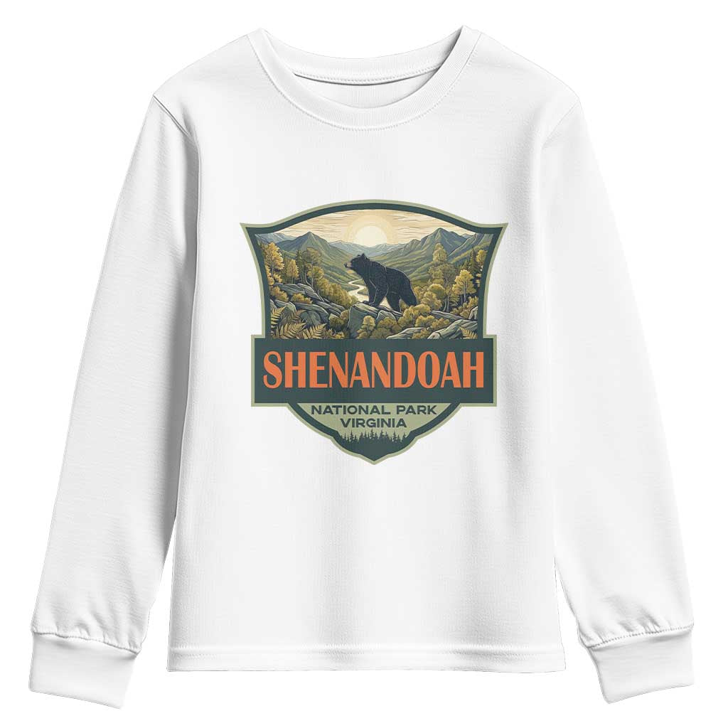 Shenandoah National Park Youth Sweatshirt Virginia Black Bear Mountain TS14 White Print Your Wear