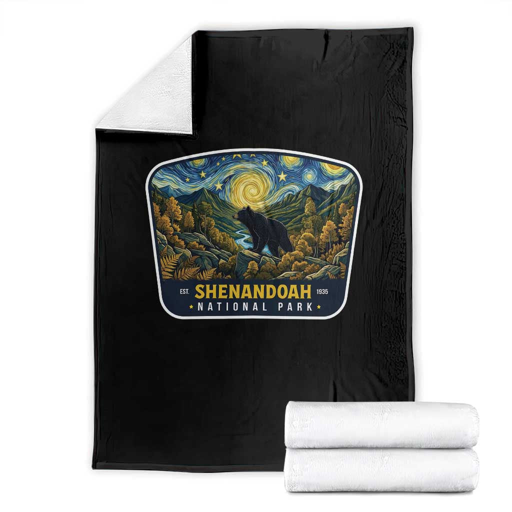 Shenandoah National Park Throw Blanket Starry Night Virginia Bear Mountain TS14 Black Print Your Wear