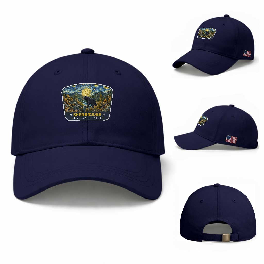 Shenandoah National Park Baseball Cap Starry Night Virginia Bear Mountain TS14 Baseball Cap Universal Fit Dark Blue Print Your Wear