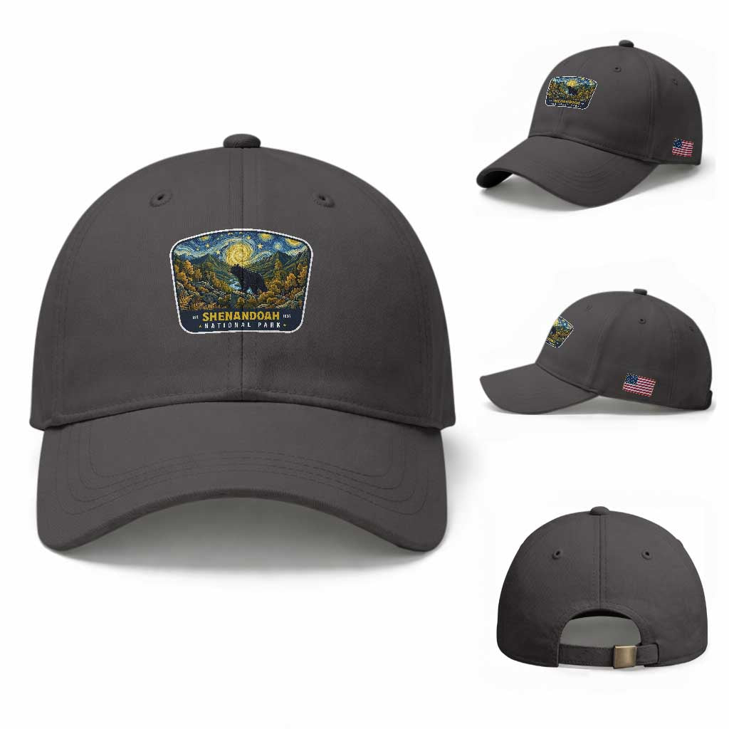 Shenandoah National Park Baseball Cap Starry Night Virginia Bear Mountain TS14 Baseball Cap Universal Fit Dark Gray Print Your Wear