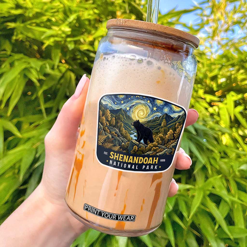Shenandoah National Park Glass Can Starry Night Virginia Bear Mountain TS14 Black Print Your Wear