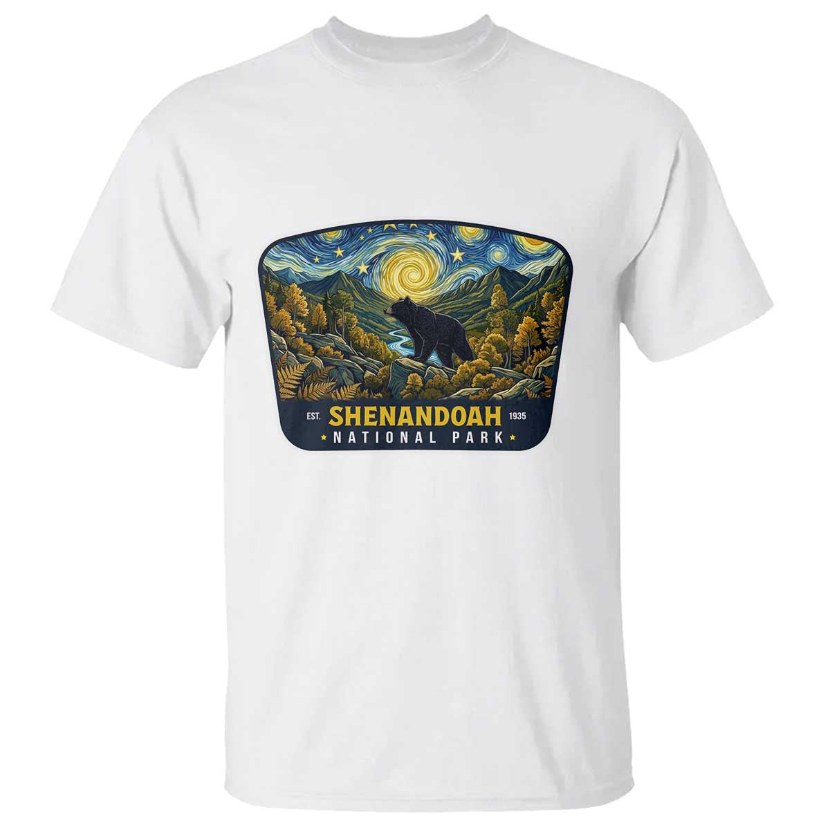 Shenandoah National Park T Shirt Starry Night Virginia Bear Mountain TS14 White Print Your Wear