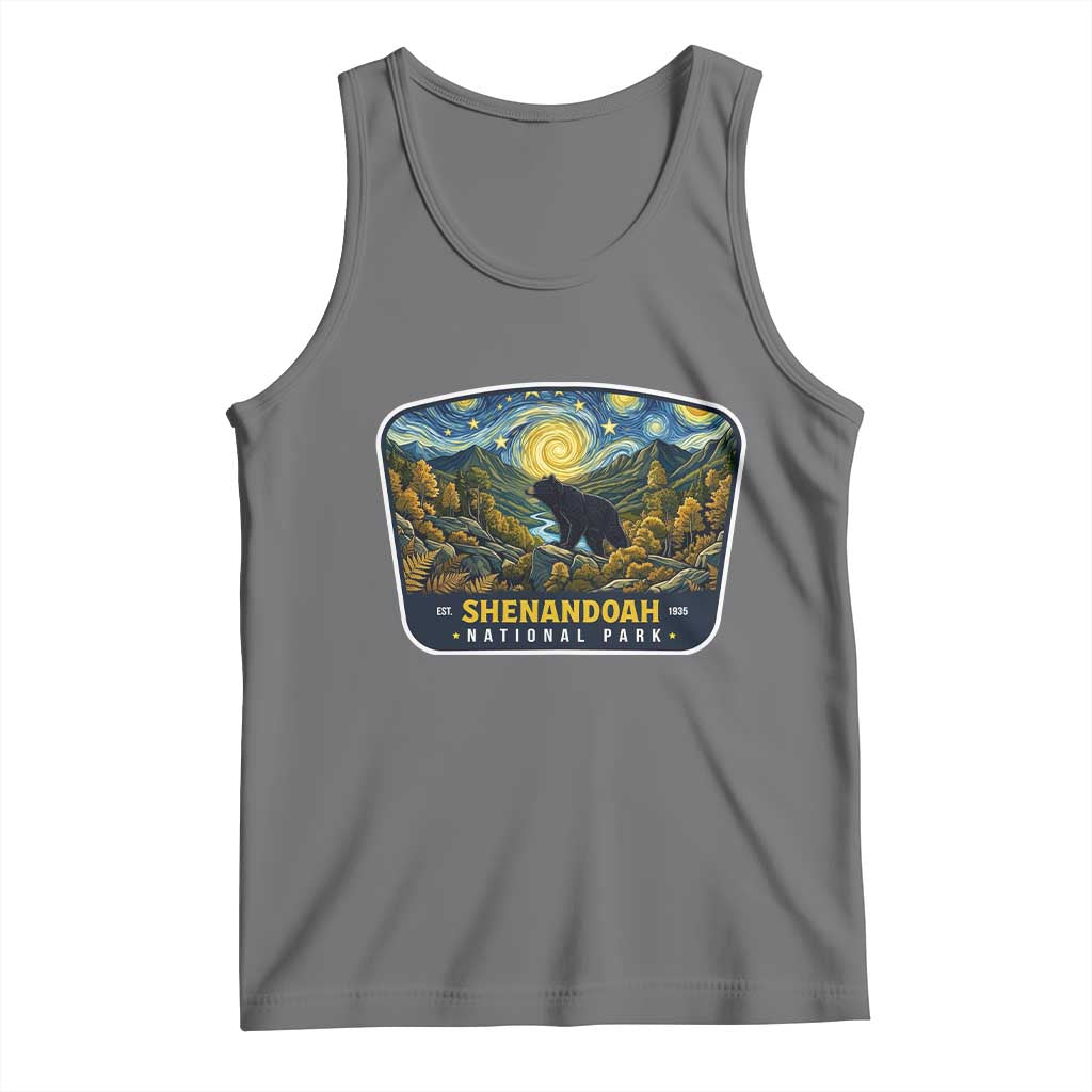 Shenandoah National Park Tank Top Starry Night Virginia Bear Mountain TS14 Black Heather Print Your Wear