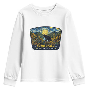 Shenandoah National Park Youth Sweatshirt Starry Night Virginia Bear Mountain TS14 White Print Your Wear