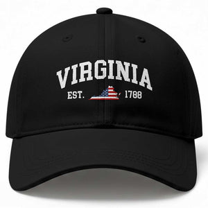 Virginia American Flag Map Baseball Cap State Travel Souvenir TS14 Print Your Wear