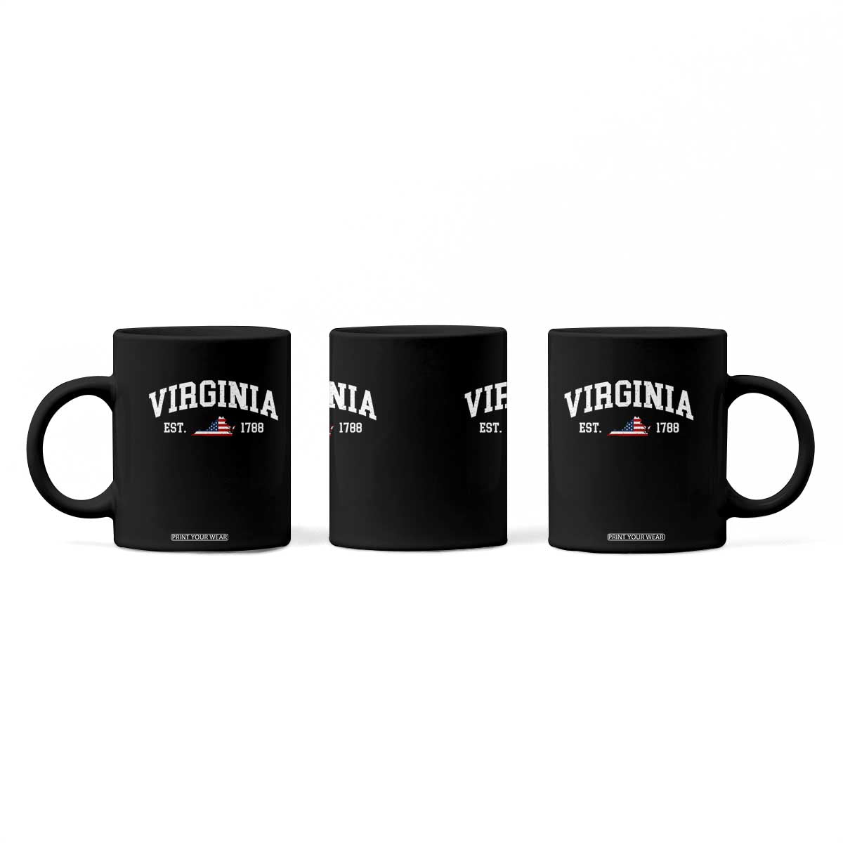 Virginia American Flag Map Coffee Mug State Travel Souvenir TS14 Print Your Wear