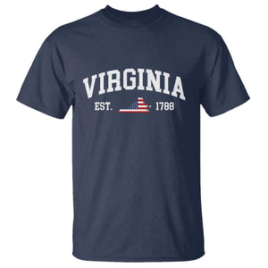 Virginia American Flag Map T Shirt State Travel Souvenir TS14 Navy Print Your Wear