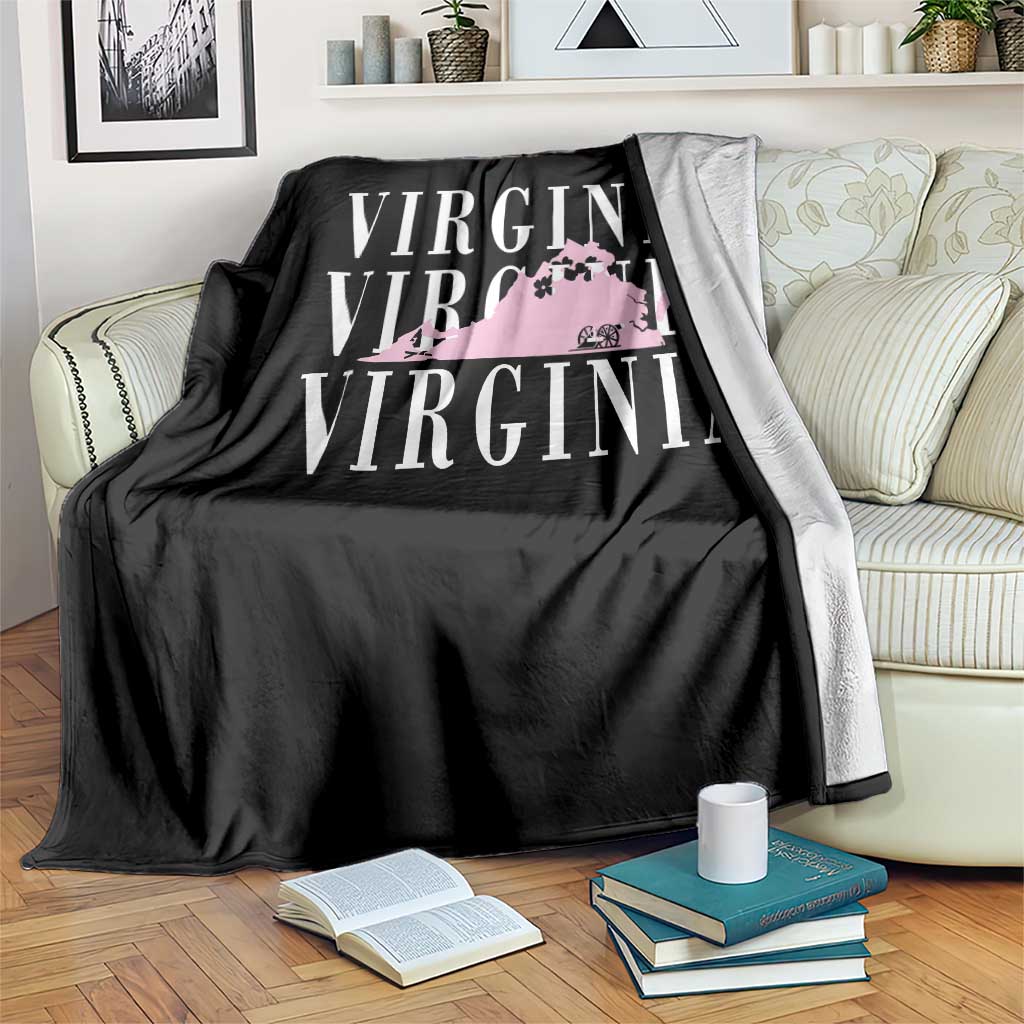 Virginia State Map Throw Blanket East Coast State Pride Travel Gift TS14 Print Your Wear