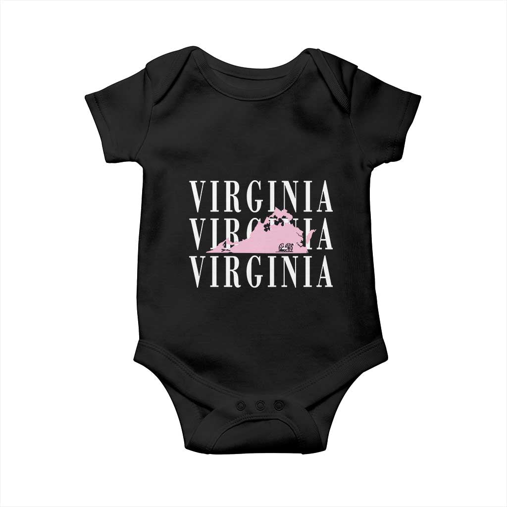 Virginia State Map Baby Onesie East Coast State Pride Travel Gift TS14 Black Print Your Wear