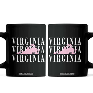 Virginia State Map Coffee Mug East Coast State Pride Travel Gift TS14 Black Print Your Wear