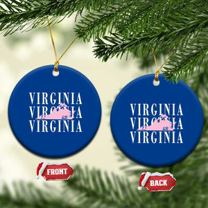 Virginia State Map Ceramic Ornament East Coast State Pride Travel Gift TS14 1pc Blue Print Your Wear
