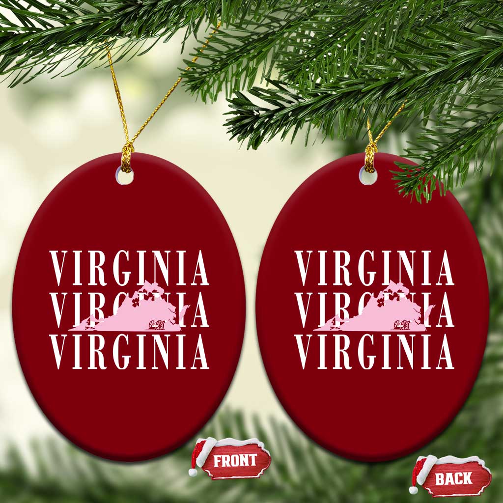 Virginia State Map Ceramic Ornament East Coast State Pride Travel Gift TS14 Print Your Wear