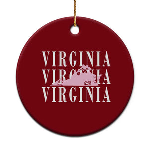 Virginia State Map Ceramic Ornament East Coast State Pride Travel Gift TS14 1pc Red Print Your Wear