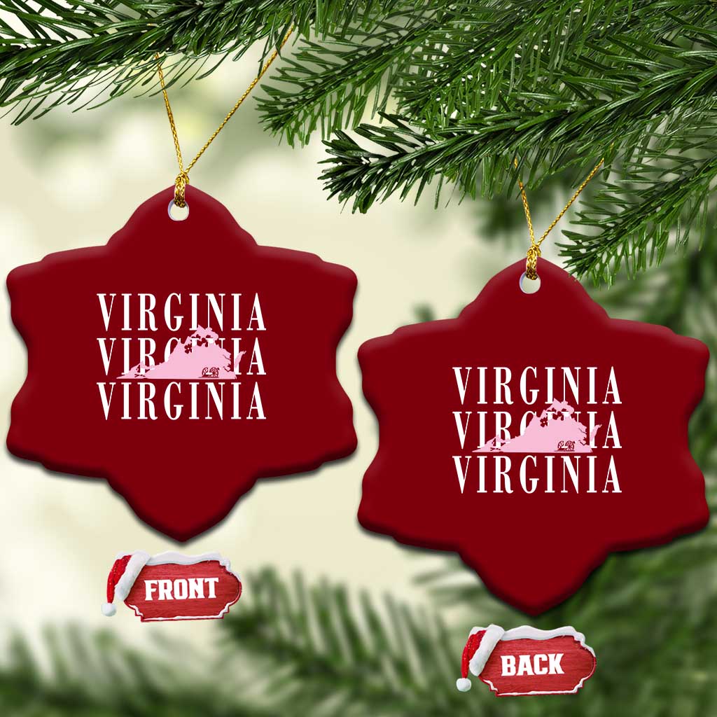 Virginia State Map Ceramic Ornament East Coast State Pride Travel Gift TS14 Print Your Wear