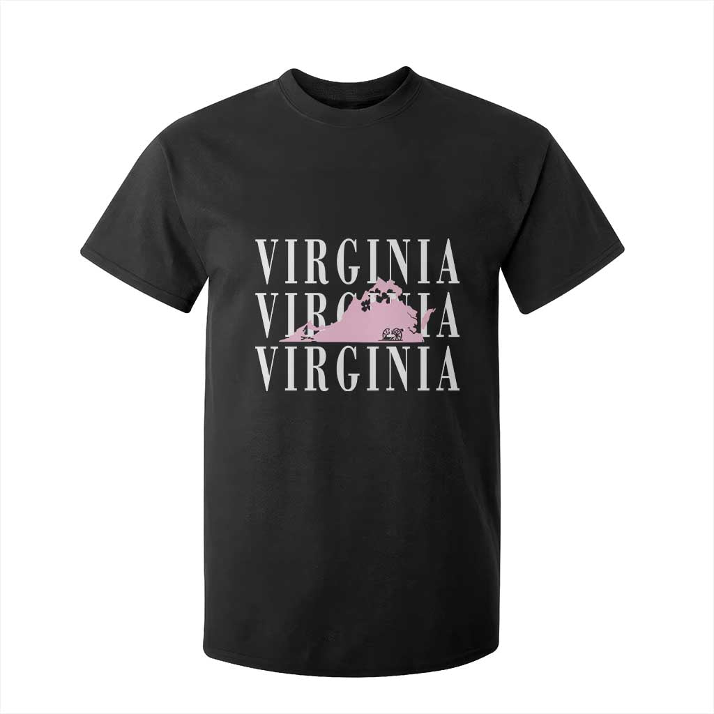 Virginia State Map T Shirt For Kid East Coast State Pride Travel Gift TS14 Black Print Your Wear