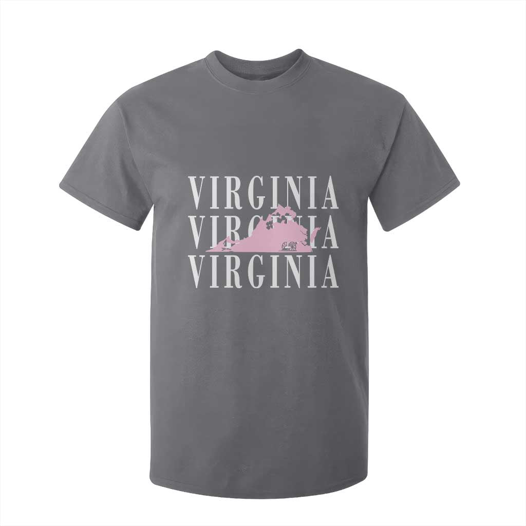 Virginia State Map T Shirt For Kid East Coast State Pride Travel Gift TS14 Charcoal Print Your Wear