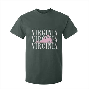 Virginia State Map T Shirt For Kid East Coast State Pride Travel Gift TS14 Dark Forest Green Print Your Wear