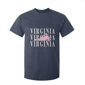 Virginia State Map T Shirt For Kid East Coast State Pride Travel Gift TS14 Navy Print Your Wear