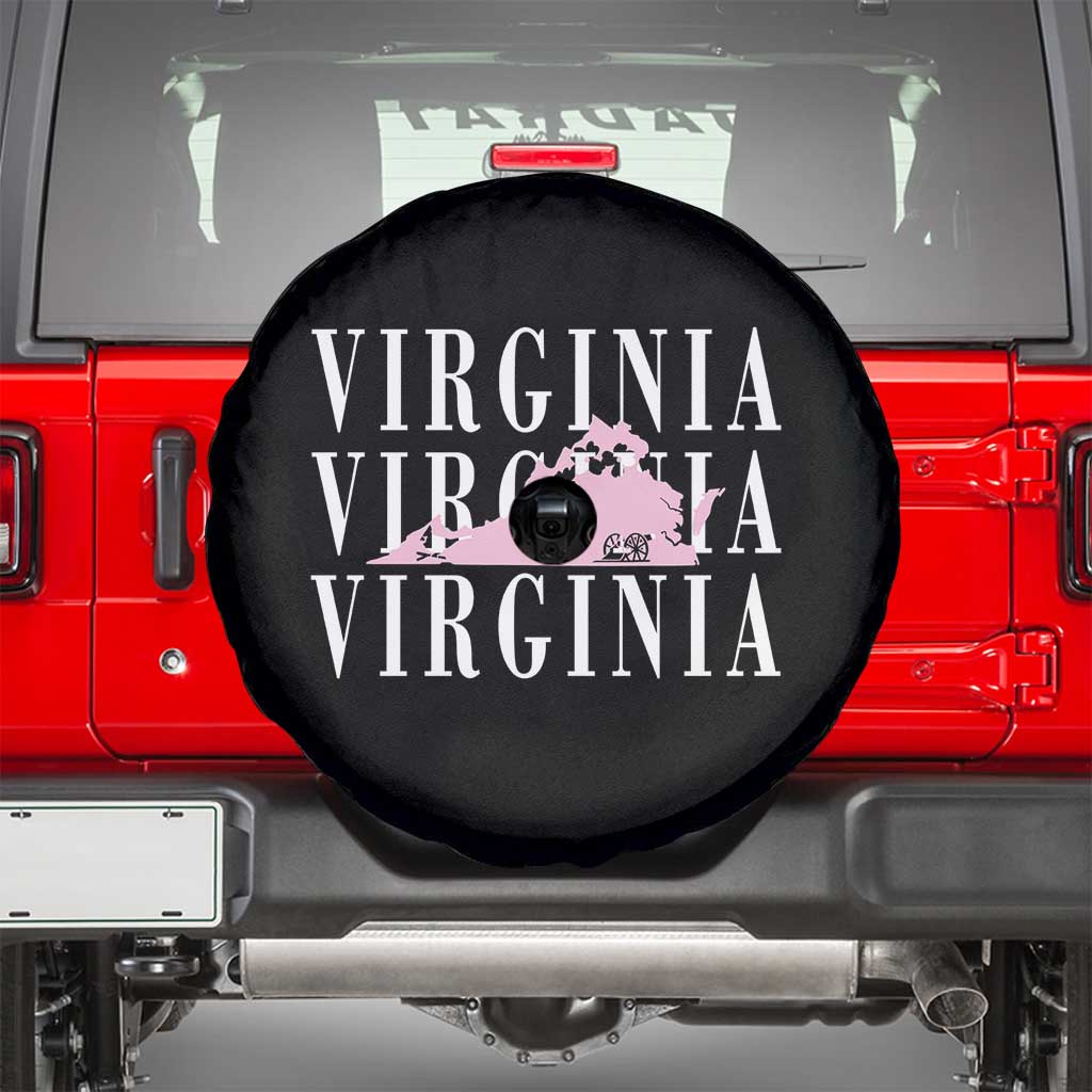 Virginia State Map Spare Tire Cover East Coast State Pride Travel Gift TS14 Black Print Your Wear
