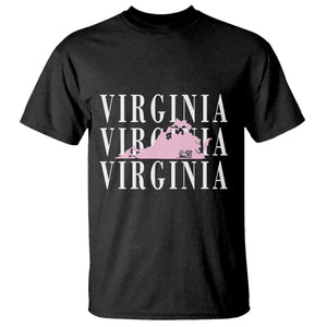 Virginia State Map T Shirt East Coast State Pride Travel Gift TS14 Black Print Your Wear