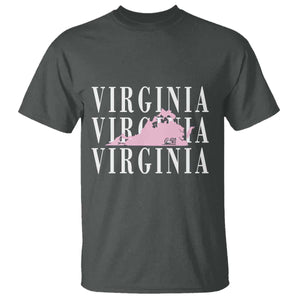 Virginia State Map T Shirt East Coast State Pride Travel Gift TS14 Dark Heather Print Your Wear