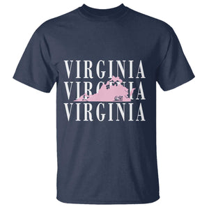 Virginia State Map T Shirt East Coast State Pride Travel Gift TS14 Navy Print Your Wear