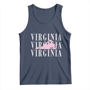 Virginia State Map Tank Top East Coast State Pride Travel Gift TS14 Navy Print Your Wear