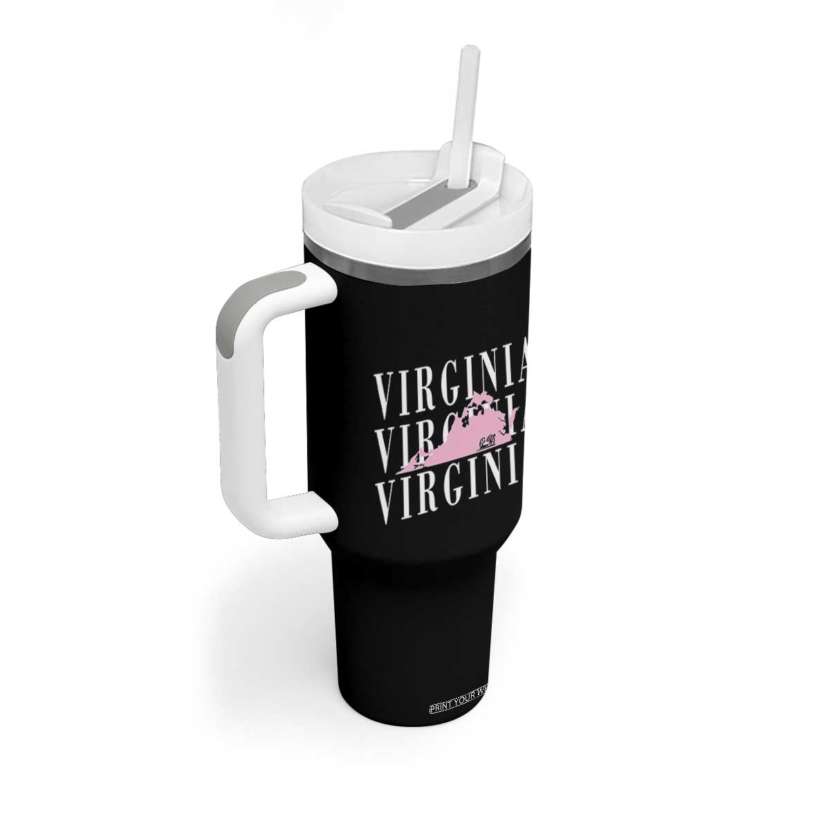 Virginia State Map Tumbler With Handle East Coast State Pride Travel Gift TS14 Print Your Wear