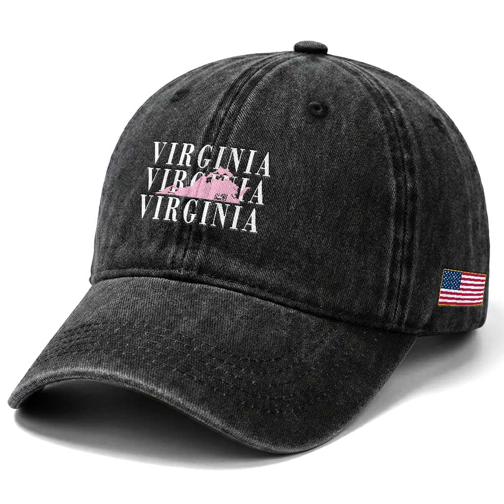 Virginia State Map Washed Cotton Baseball Cap East Coast State Pride Travel Gift TS14 Print Your Wear