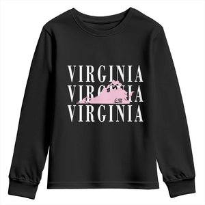 Virginia State Map Youth Sweatshirt East Coast State Pride Travel Gift TS14 Black Print Your Wear