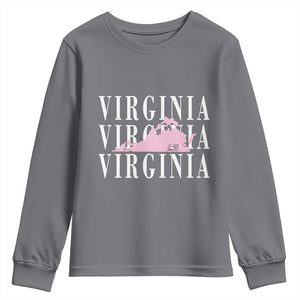 Virginia State Map Youth Sweatshirt East Coast State Pride Travel Gift TS14 Charcoal Print Your Wear